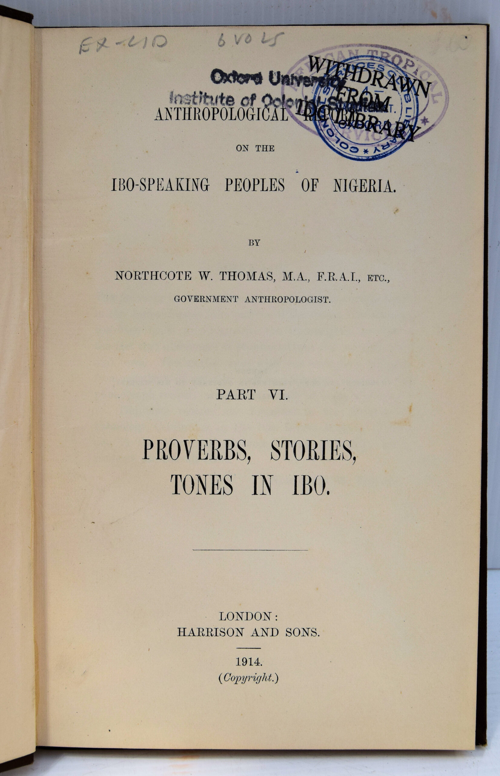 ANTHROPOLOGICAL REPORT ON THE IBO-SPEAKING PEOPLES OF NIGERIA. - Image 2