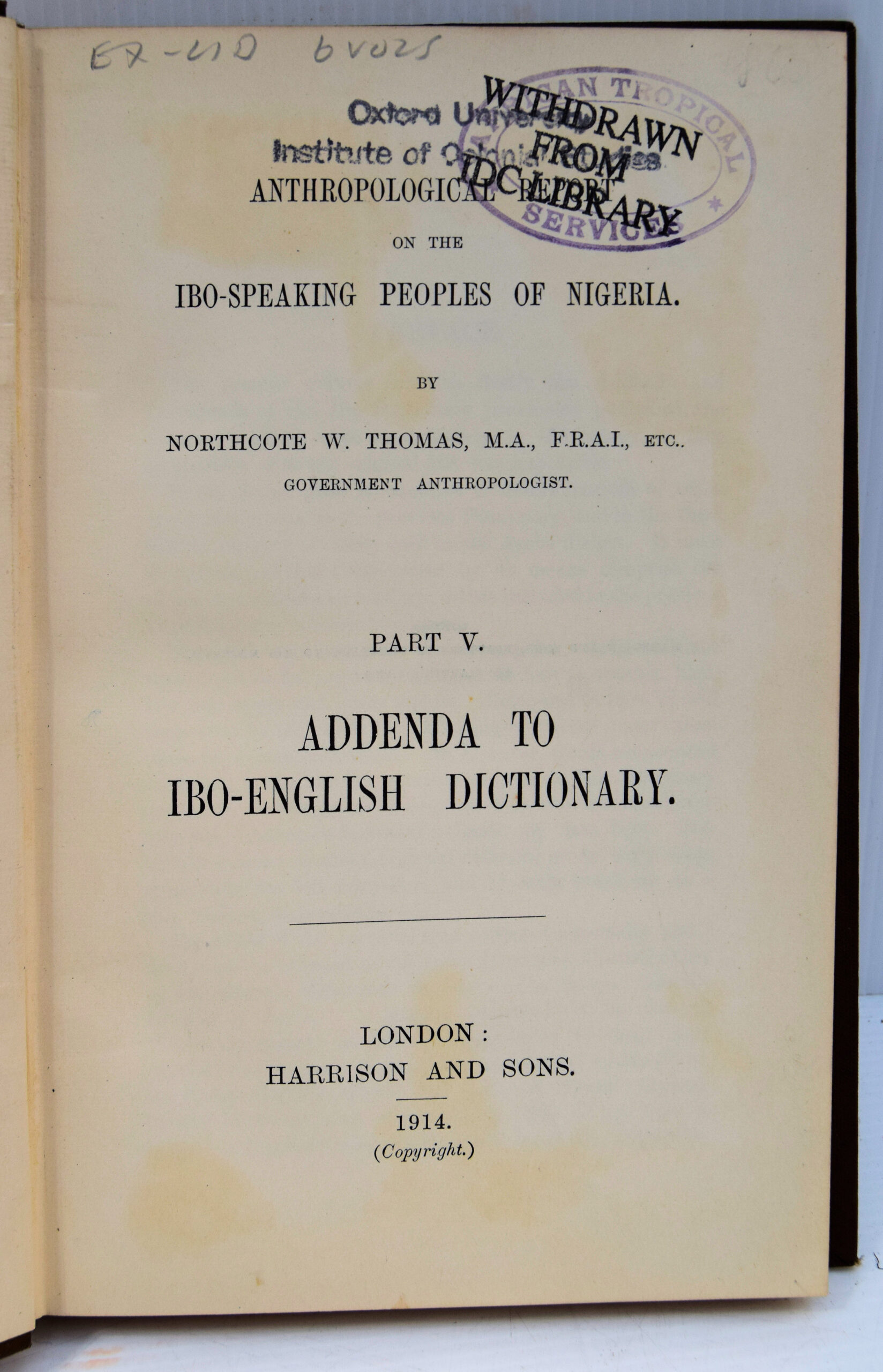 ANTHROPOLOGICAL REPORT ON THE IBO-SPEAKING PEOPLES OF NIGERIA. - Image 3